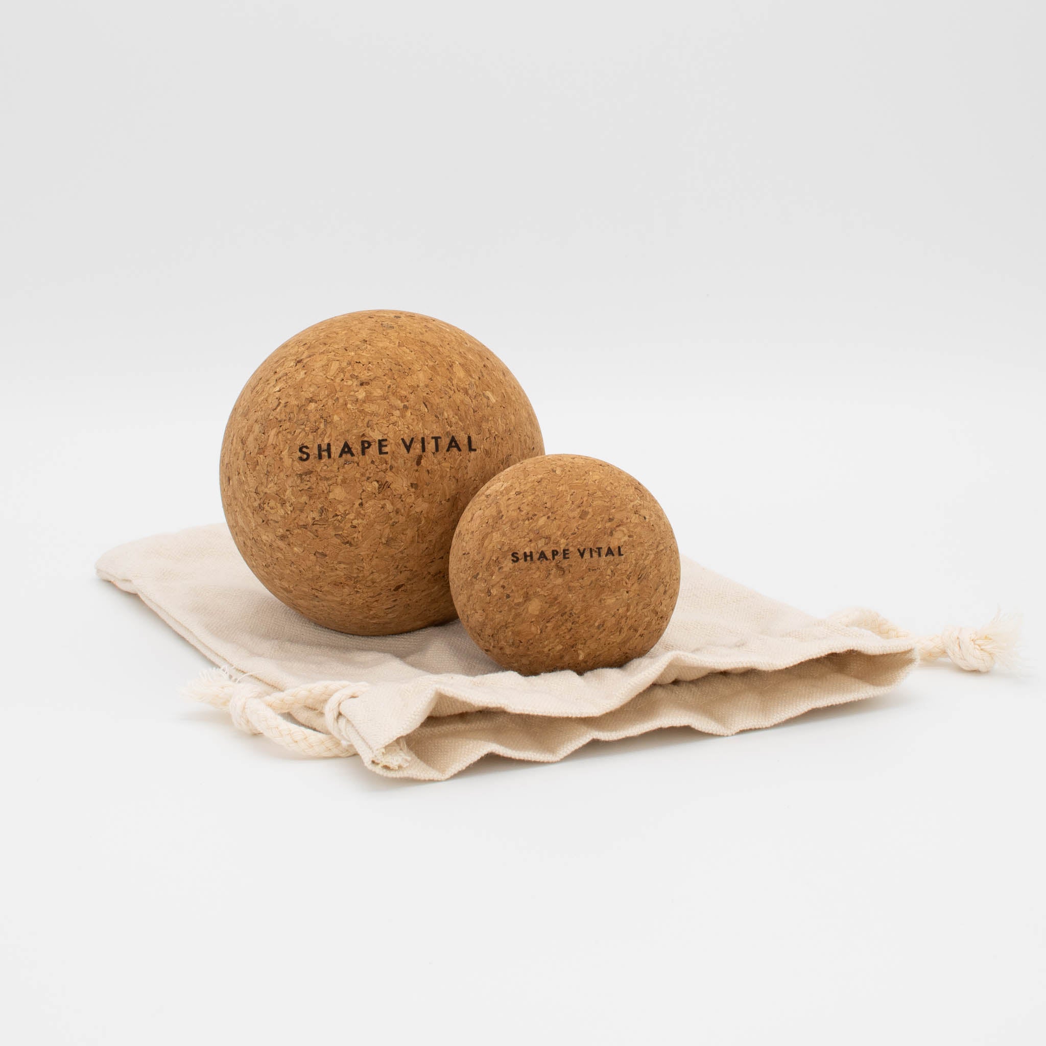 Conjunto de bolas de fáscia em cortiça natural